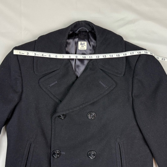 Vtg Sterlingwear of Boston US Navy Wool Overcoat Peacoat 42R Black - Picture 8 of 10